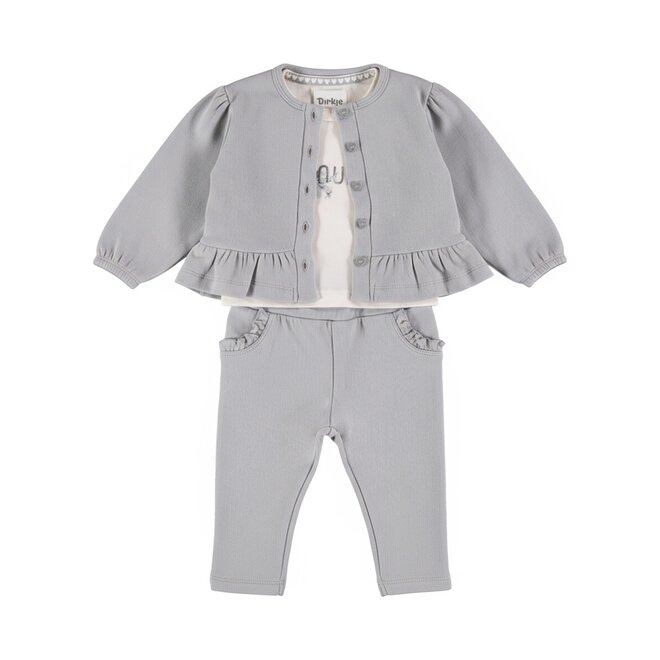Dirkje meisjes set grijs vest shirt broek