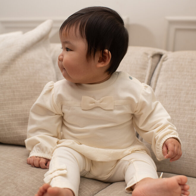 Dirkje meisjes set off white sweater broek strikjes