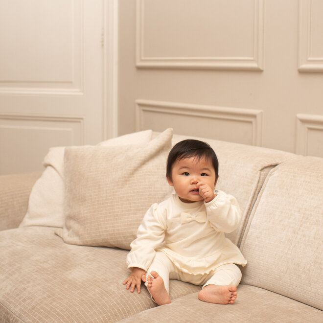 Dirkje meisjes set off white sweater broek strikjes
