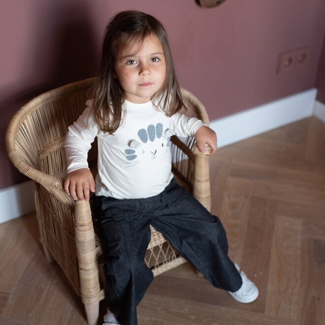 Dirkje meisjes longsleeve off white leeuw