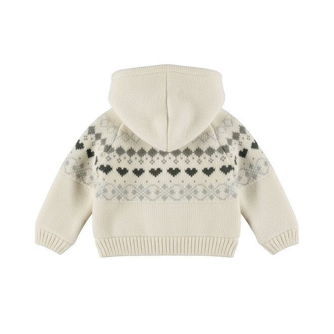 Dirkje Mädchen-Strickjacke, weiß, mit Mustern