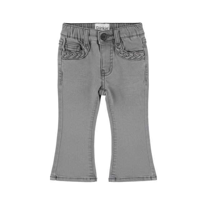 Dirkje Mädchen-Jeans, grau, ausgestellt, geflochten