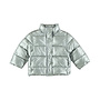 Dirkje girls’ winter coat, grey, shiny metallic, water-repellent