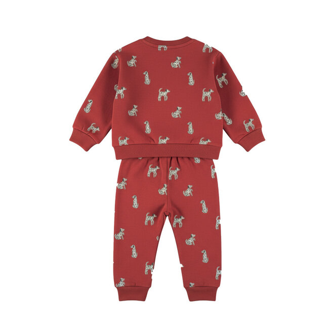 Dirkje meisjes set rood sweater broek hondjes