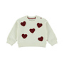 Dirkje girls’ jumper, off-white, hearts