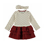 Dirkje meisjes set off white rood jurk haarband hartjes