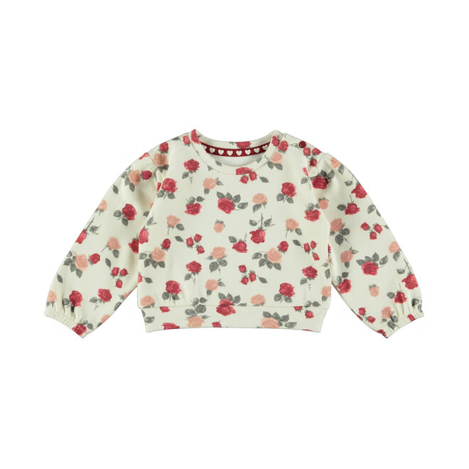 Dirkje meisjes sweater off white rozen