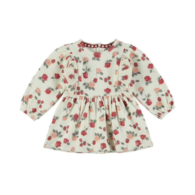 Dirkje meisjes jurk off white rozen ruffles