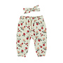 Dirkje girls’ set, white trousers, hairband, roses