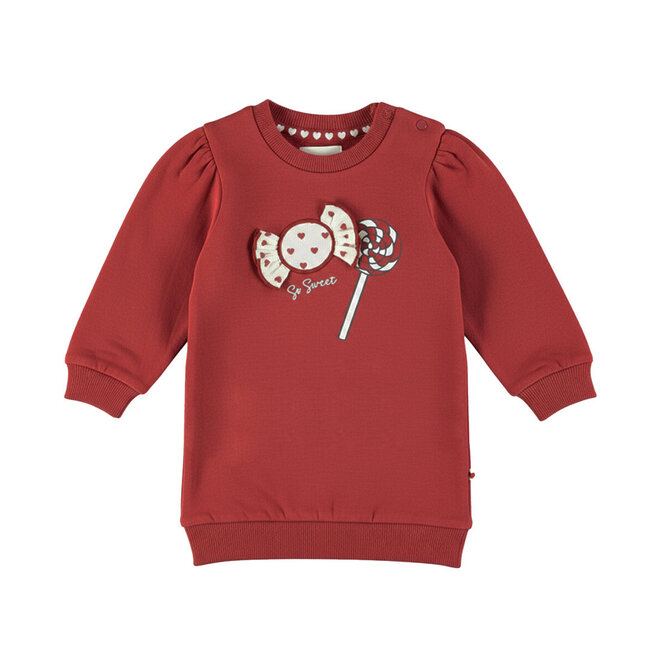 Dirkje meisjes sweaterjurk rood lolly
