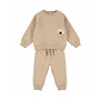 Dirkje jongens set beige loose fit sweater joggingbroek beer