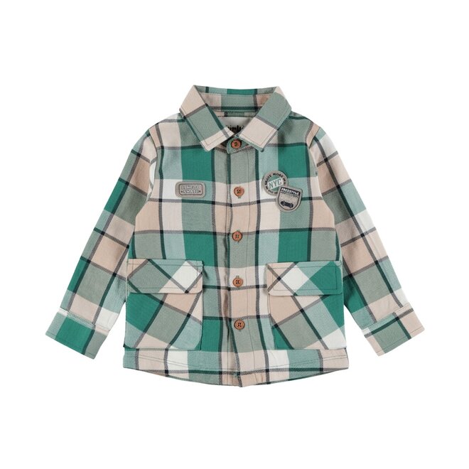 Dirkje boys’ shirt, green, checked