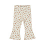 Dirkje Mädchen-Hose mit ausgestelltem Bein, cremefarben mit Blumenmuster