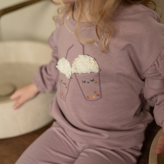 Dirkje girls’ jumper, purple, bubble tea