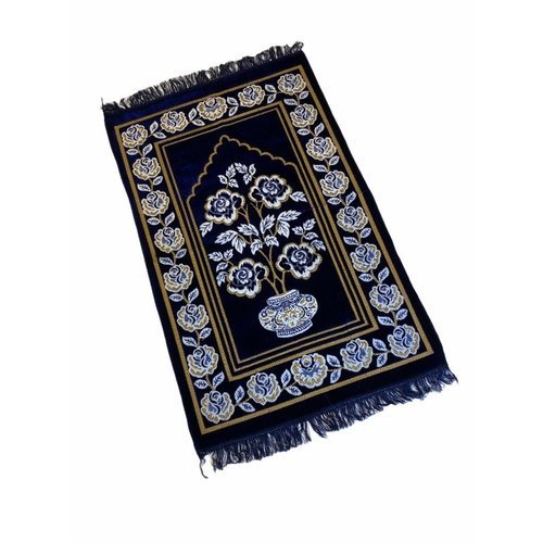 Gebedskleed -Bloem Motief Donkerblauw Gebedskleed -Bloem Motief Donkerblauw