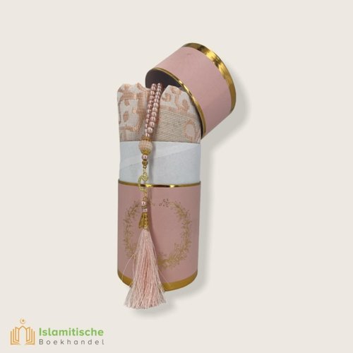 SoukXL Cilinder Box Geschenkset Roze met Gebedskleed en Tasbeeh