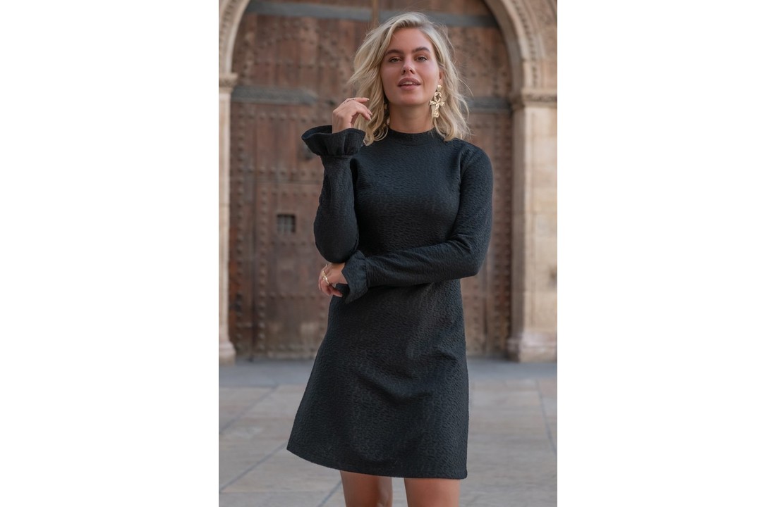 Robbie Leopard a-line Jacquard Black