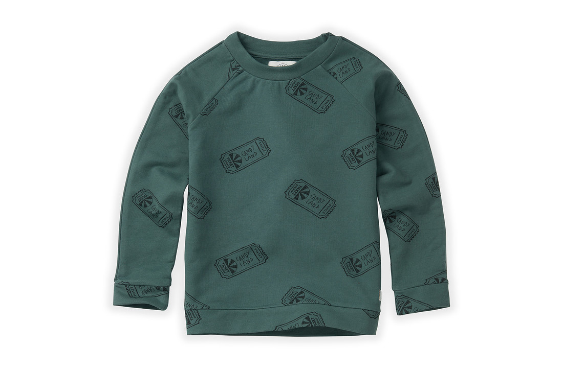 Sweatshirt raglan ticket AOP