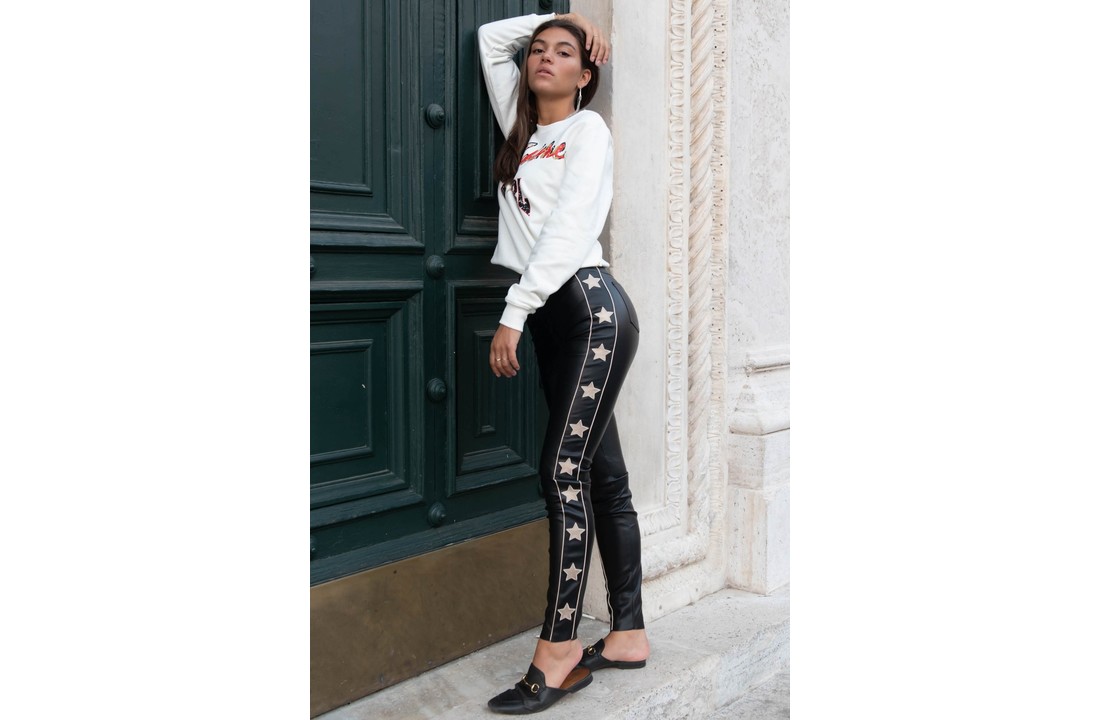 Chloe Faux Leather Star Pants