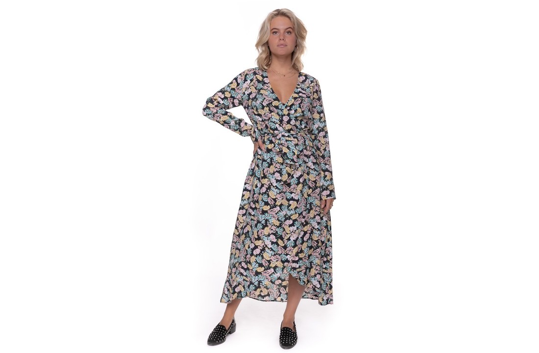 Maya Flower maxi wrap dress yellow