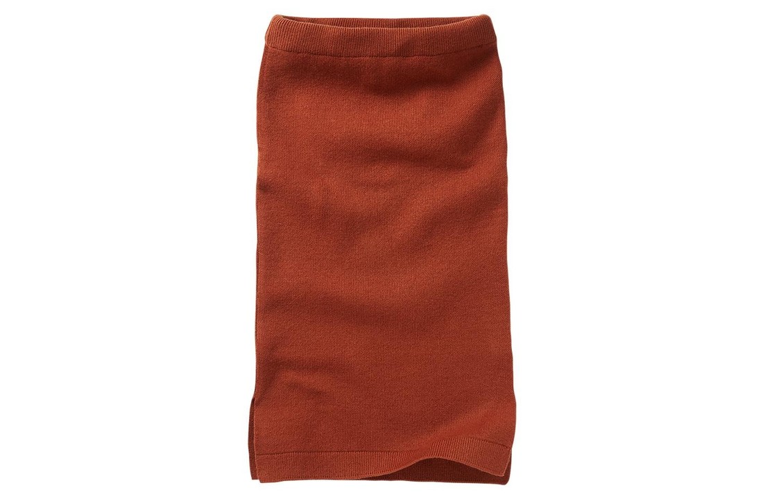 Fine knit skirt dark ginger