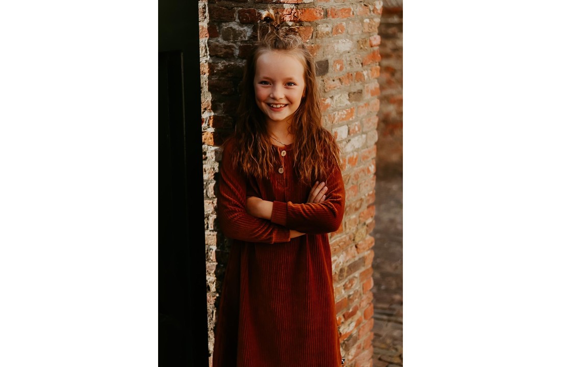 CarlijnQ Basics - corduroy 2 button dress