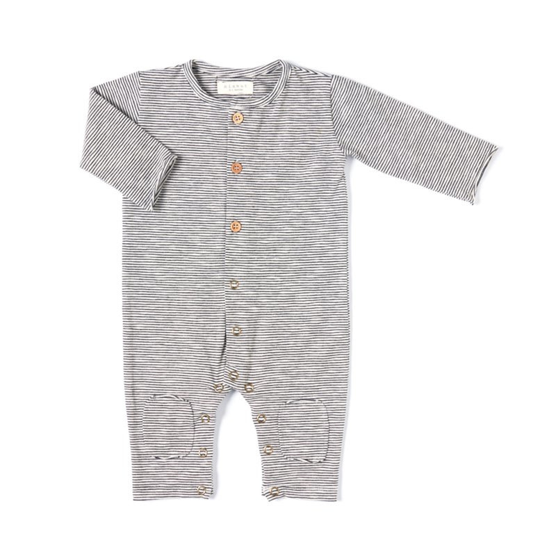Nixnut Butt onesie stripe black-white