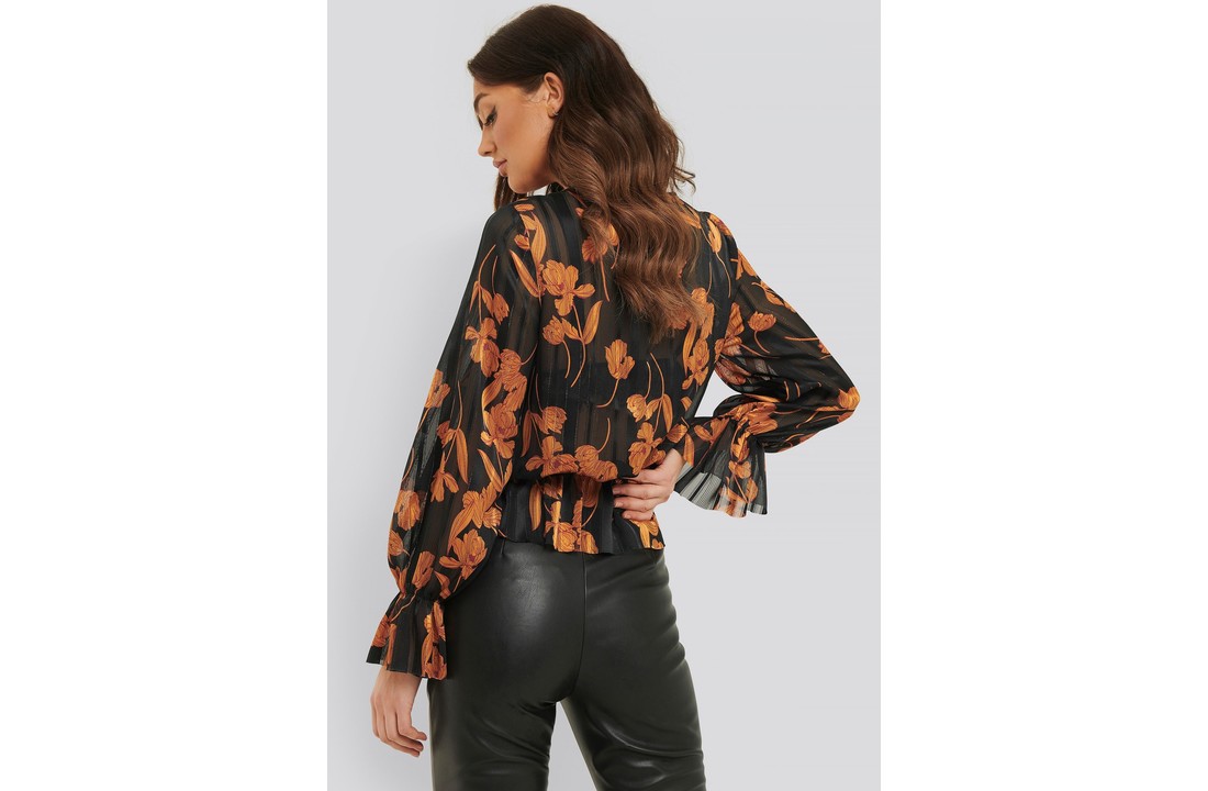 Phillipa Blouse Black/Orange Flower