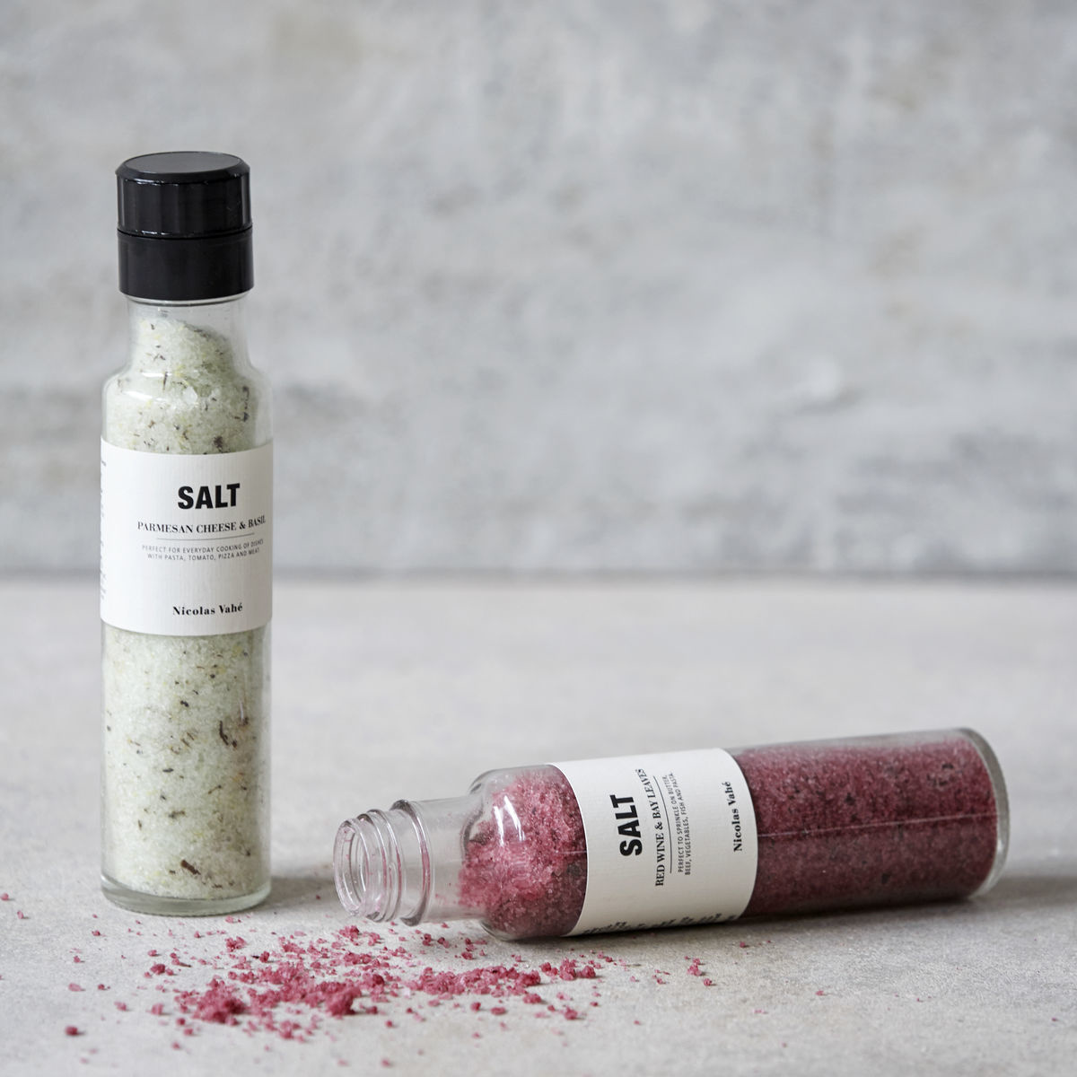 Salt parmesan cheese basil