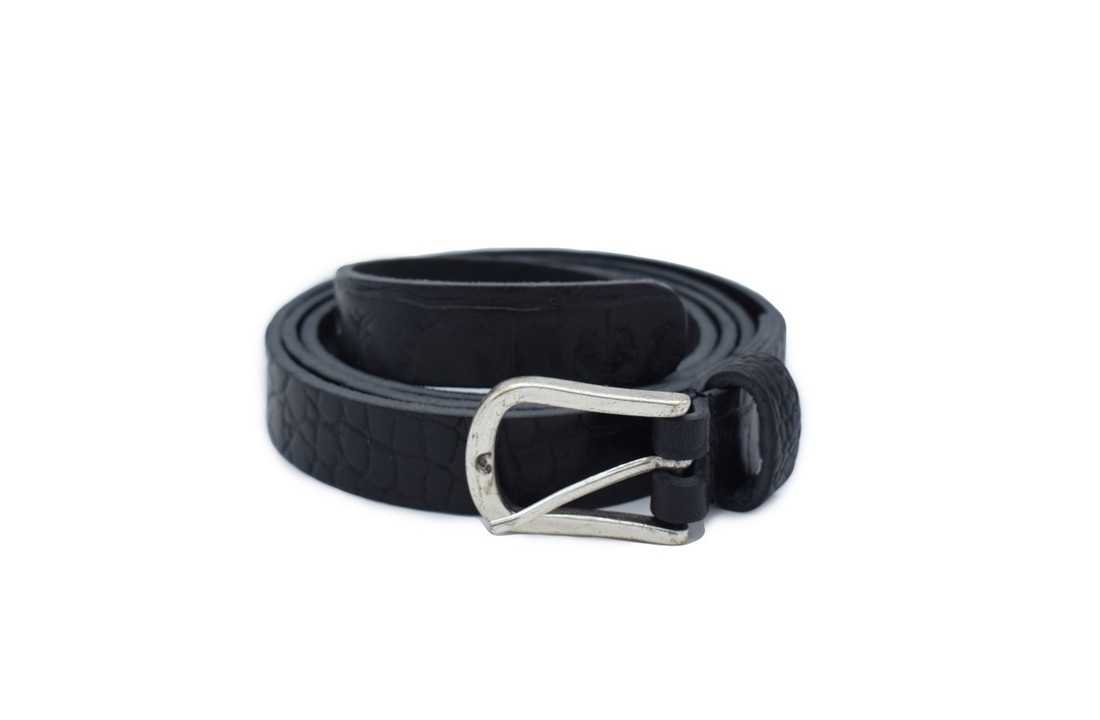 Crocodile belt 2 cm silver