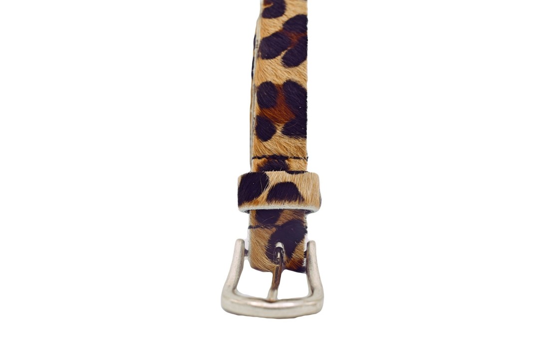 Leopard belt 2 cm silver