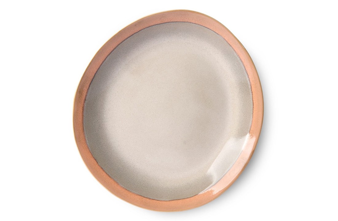 ceramic 70's dinner plate: earth