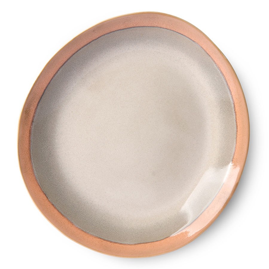 ceramic 70's dinner plate: earth
