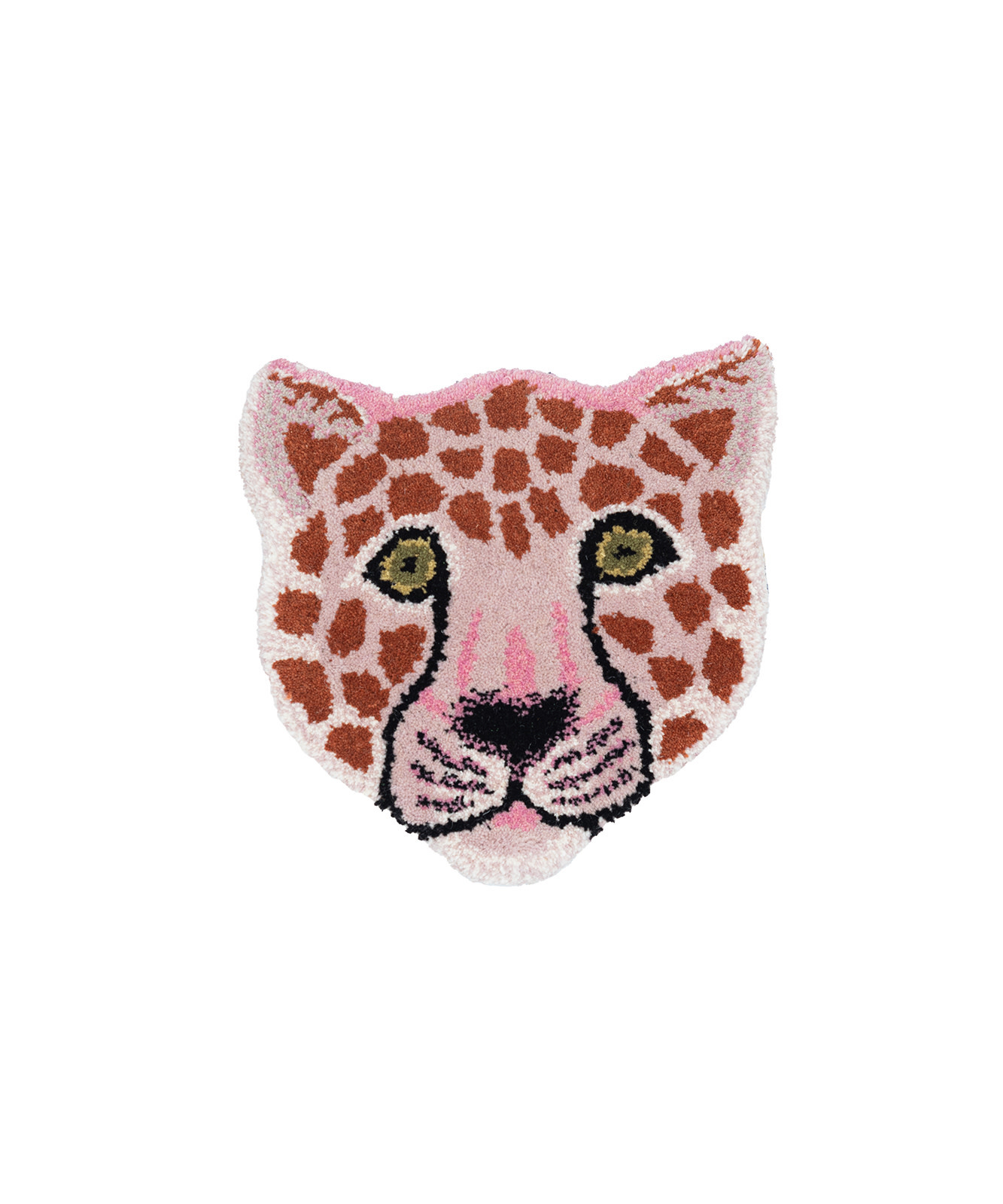 Pinky leopard head rug