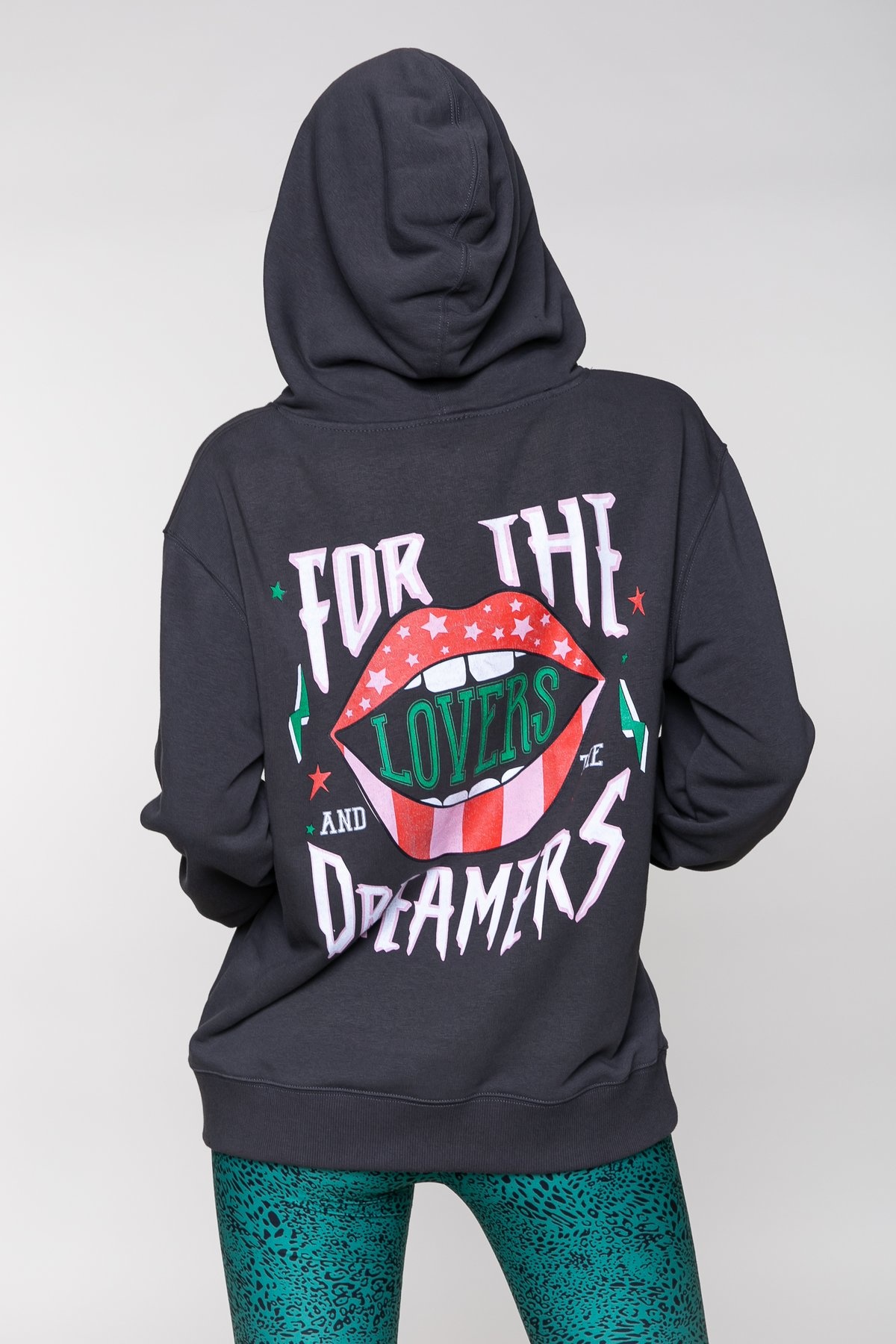 Colourful Rebel Lovers & Dreamers Oversized Hoodie Women Pirate Black