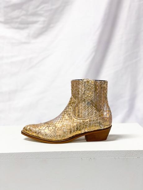 DWRS Austin Western enkellaarsje croco Champagne