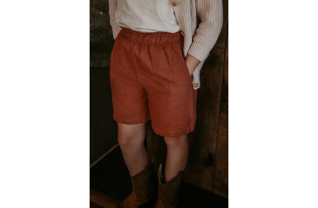Mingo Linen Paper Bag Short Sienna Rose