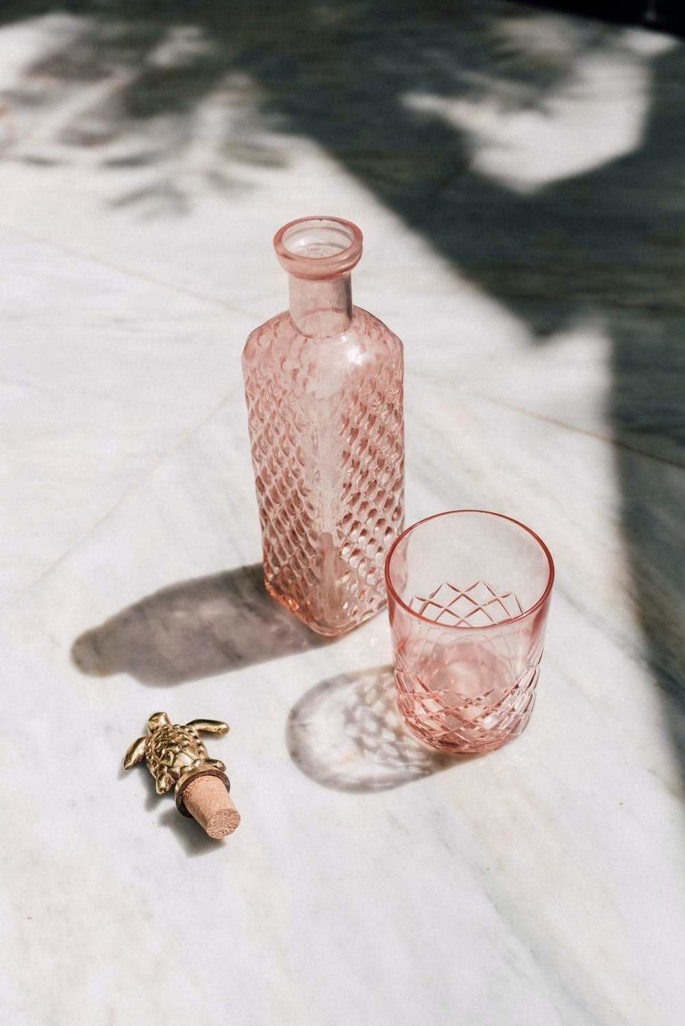 Square bottle pink