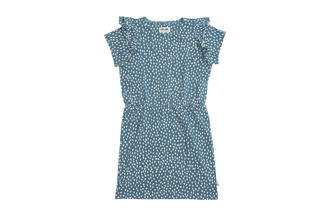 CarlijnQ Petrol Sparkles - ruffled dress