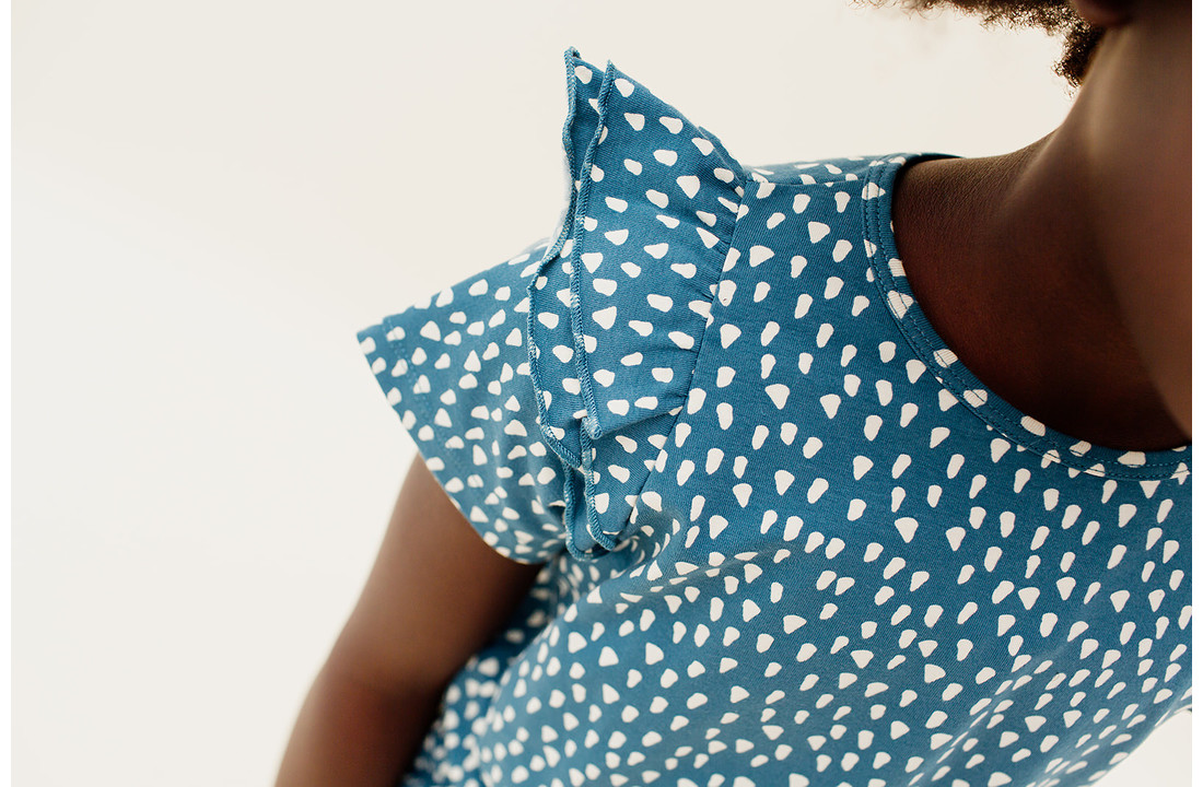 CarlijnQ Petrol Sparkles - ruffled dress
