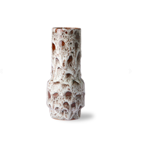 Ceramic retro vase lava white
