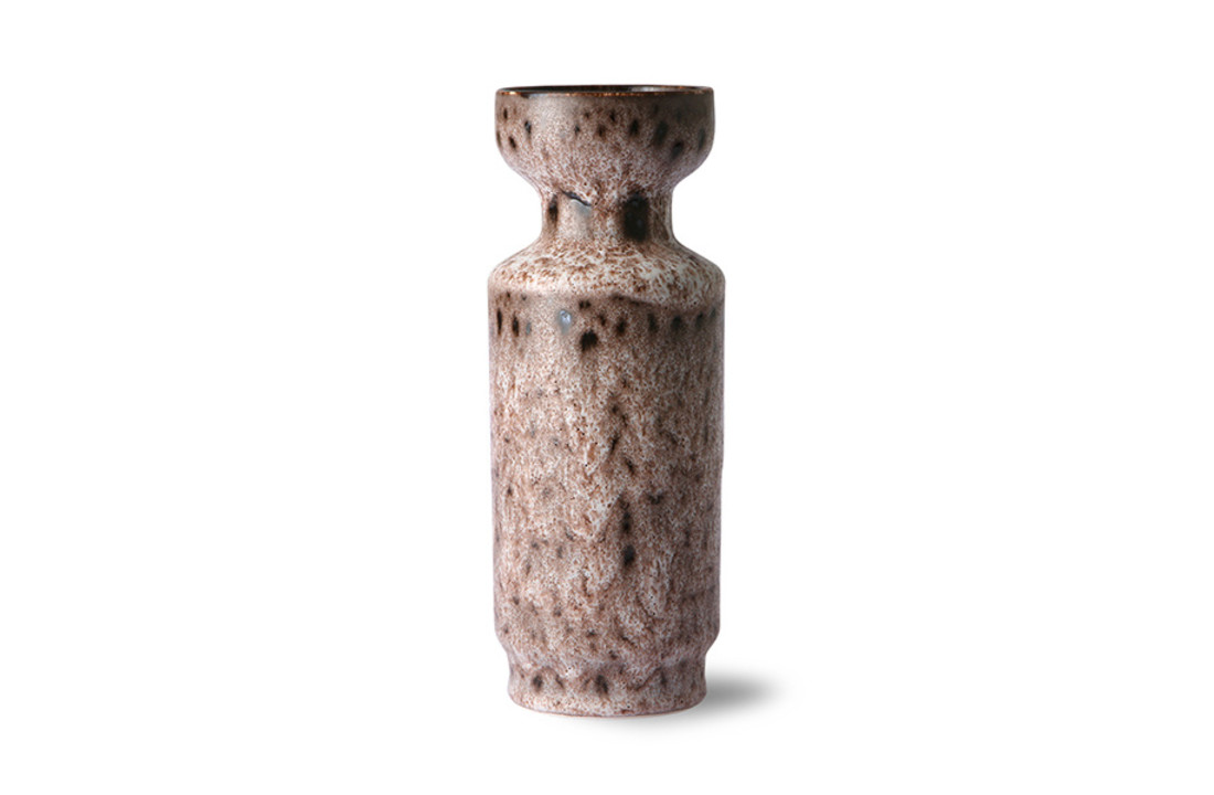 Ceramic retro vase lava brown