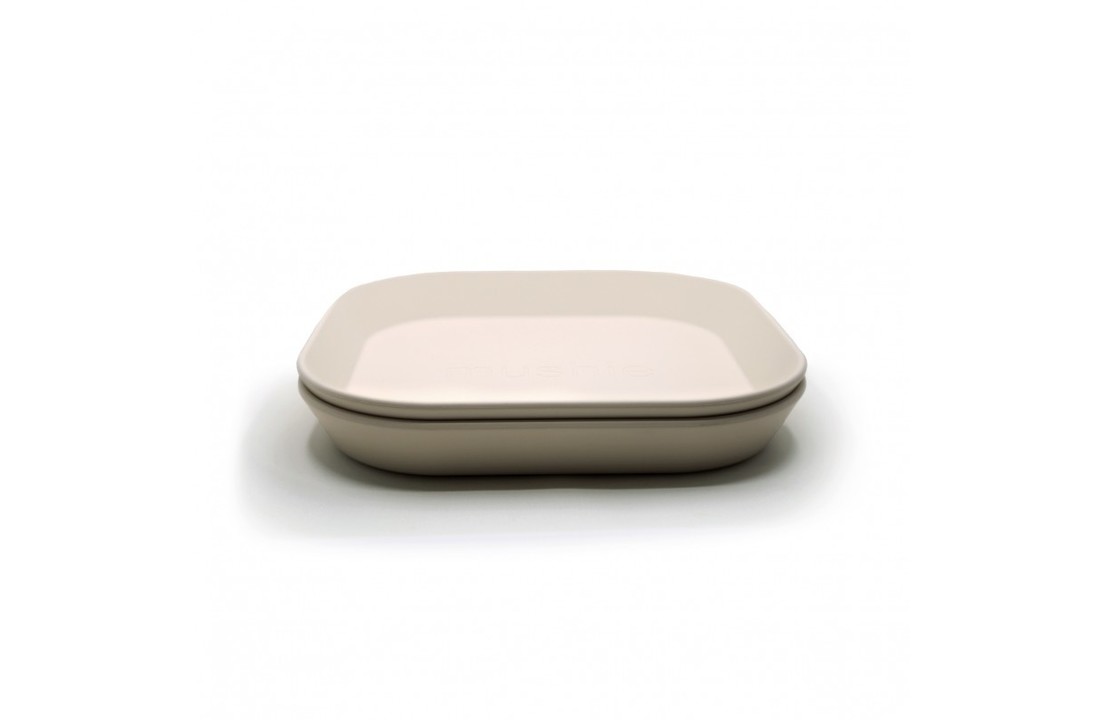 Mushie Plates square Ivory set van 2