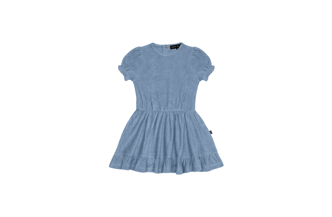Frill Dress: Faded Denim