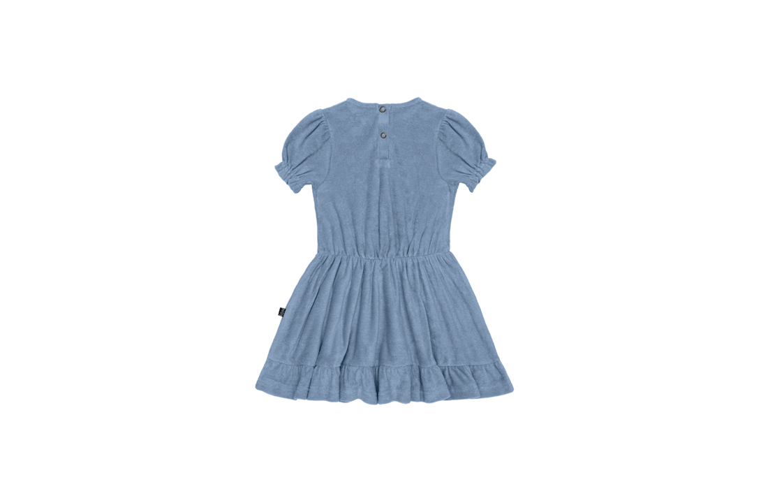 Frill Dress: Faded Denim