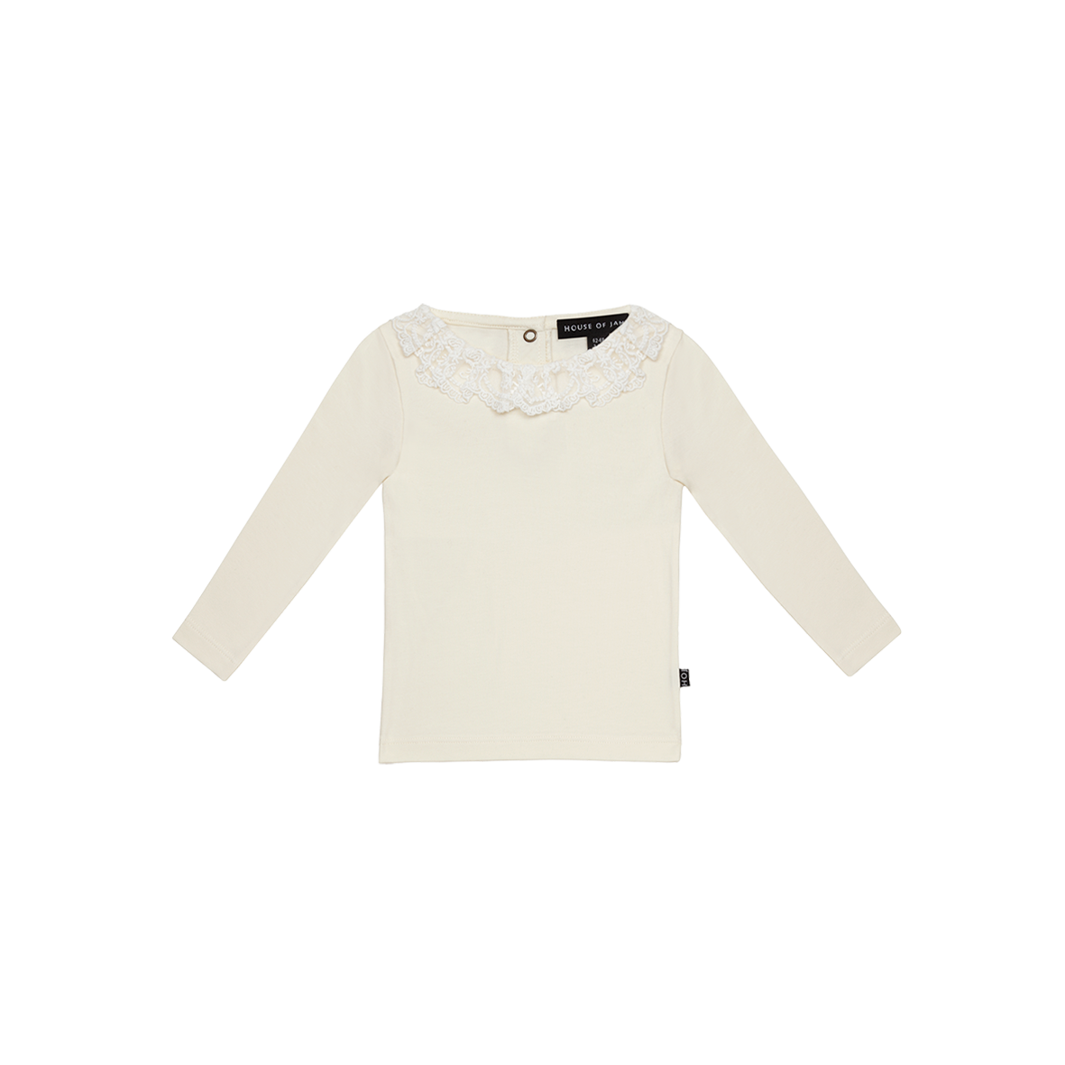 Lace Collar Tee (ls): Cream & Lace