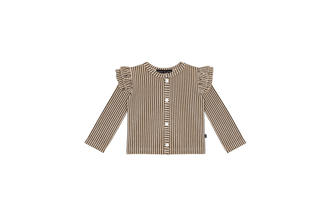 Girls Cardigan: Charcoal Sheer Stripes