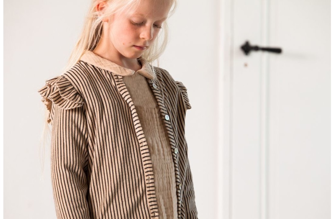Girls Cardigan: Charcoal Sheer Stripes