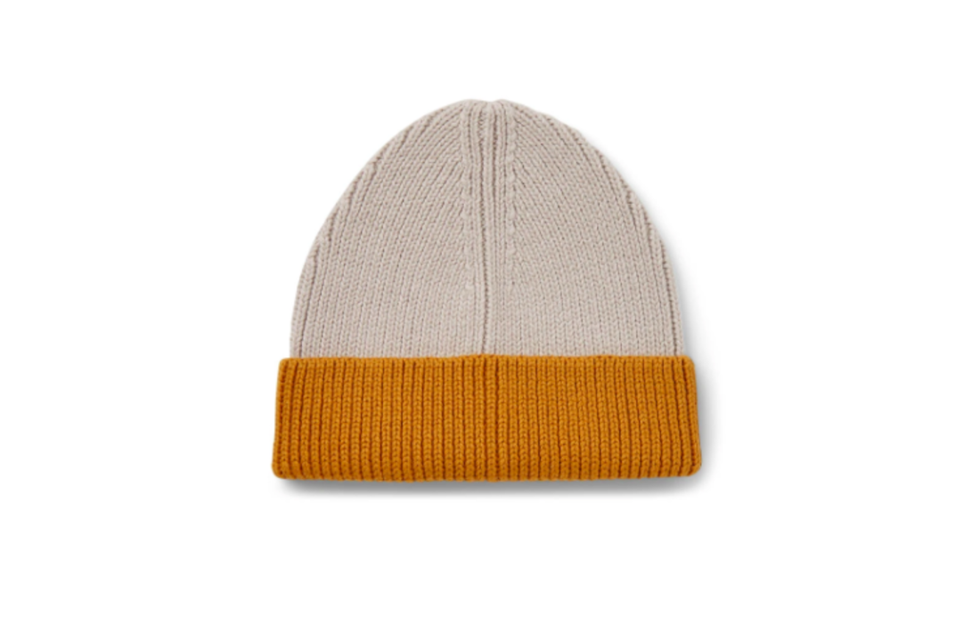 Ezra beanie Mustard / Sandy Mix