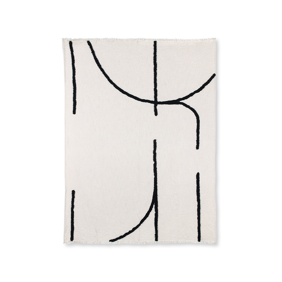 Throw Tufted black lines